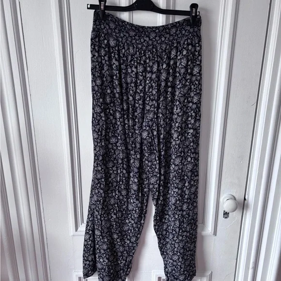 Denim & Supply Ralph Lauren Floral Elastic Tie Wrap Wide Leg Pants Size Medium - Picture 7 of 12